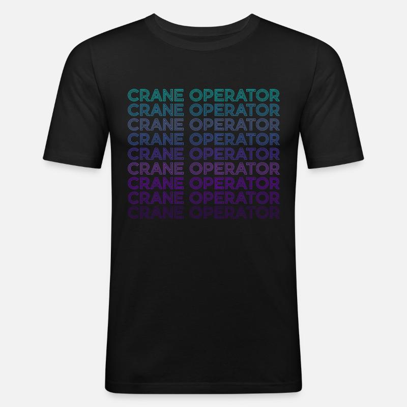 Kranführer Retro - Männer Slim Fit T-Shirt - Schwarz