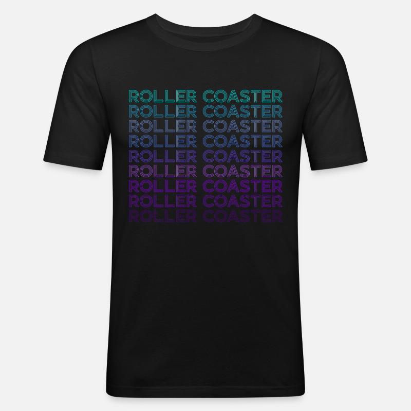 Roller Coaster Parc d’attractions Retro - T-shirt près du corps Homme - noir