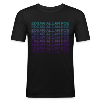 Edgar Allan Poe Retro - Men's Slim Fit T-Shirt - black - Front - Nik (191cm)