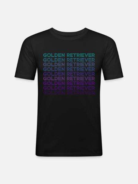 Golden Retriever Retro - Men's Slim Fit T-Shirt - black