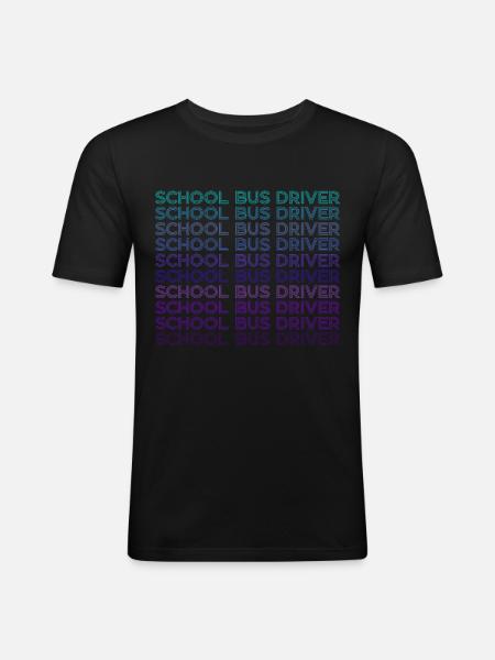 School bus driver Retro - Men's Slim Fit T-Shirt - black