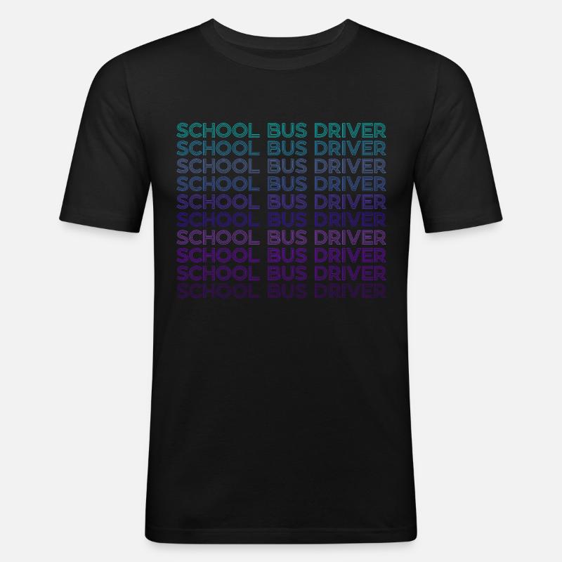 Schulbusfahrer Retro - Männer Slim Fit T-Shirt - Schwarz