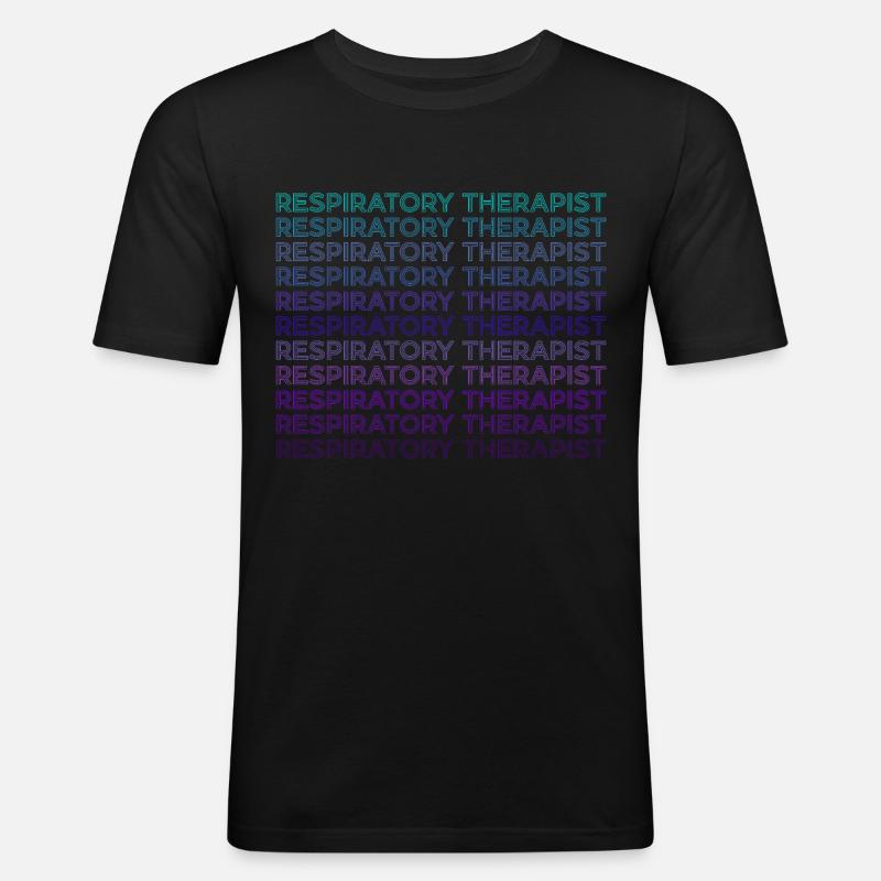Atmungstherapeutin Retro - Männer Slim Fit T-Shirt - Schwarz