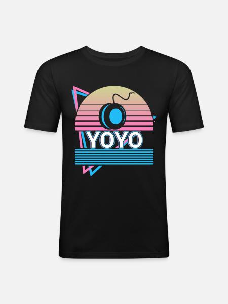 Yoyo Retro Gift - Men's Slim Fit T-Shirt - black