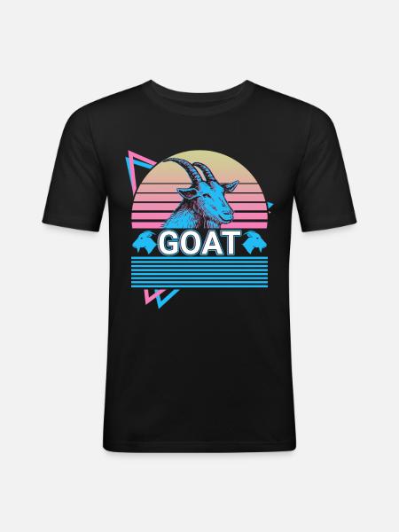Goat Retro Gift - Men's Slim Fit T-Shirt - black