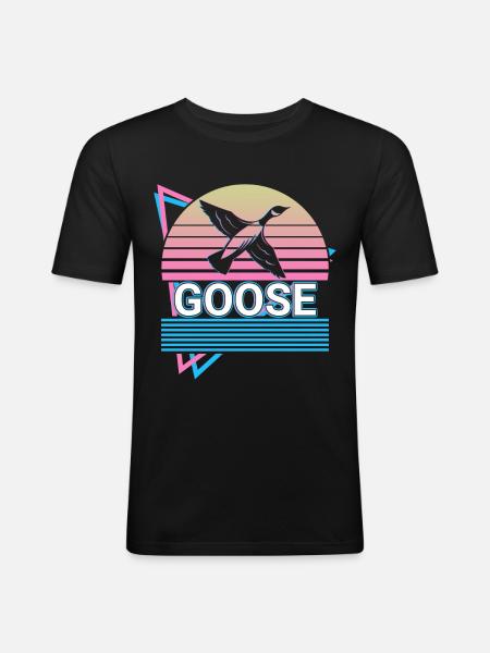 Goose Retro Gift - Men's Slim Fit T-Shirt - black