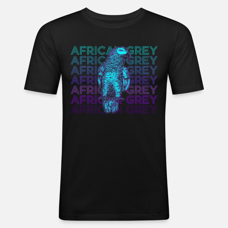 Afrikanischer Graupapagei Retro Geschenk - Männer Slim Fit T-Shirt - Schwarz