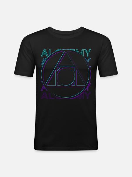 Alchemy Symbol Alchemist Philosophers Stone Retro - Men's Slim Fit T-Shirt - black