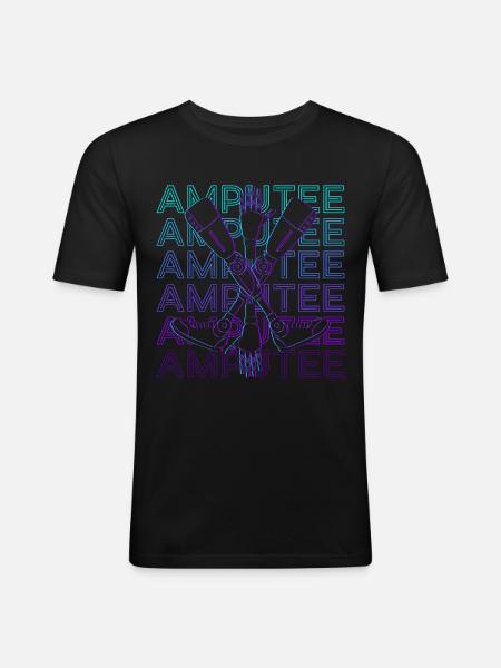 Amputated Prosthesis Prosthesis Retro Gift - Men's Slim Fit T-Shirt - black