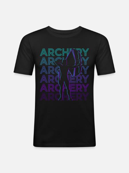Archery Archer Retro Gift - Men's Slim Fit T-Shirt - black