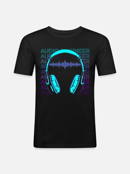 Tontechniker Tontechniker Retro Geschenk - Männer Slim Fit T-Shirt - Schwarz