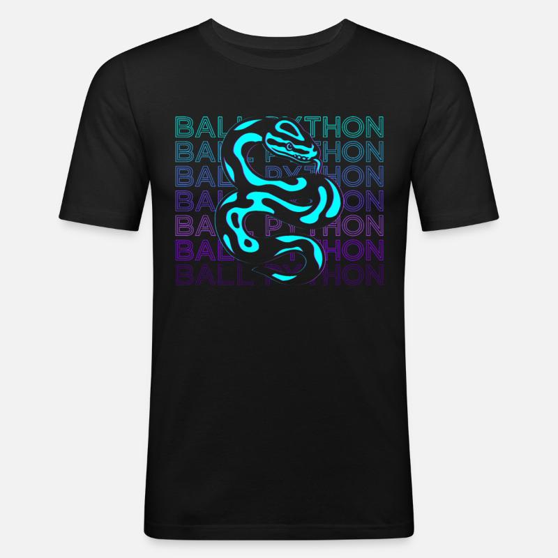 Kugelpython Schlange Retro Geschenk - Männer Slim Fit T-Shirt - Schwarz
