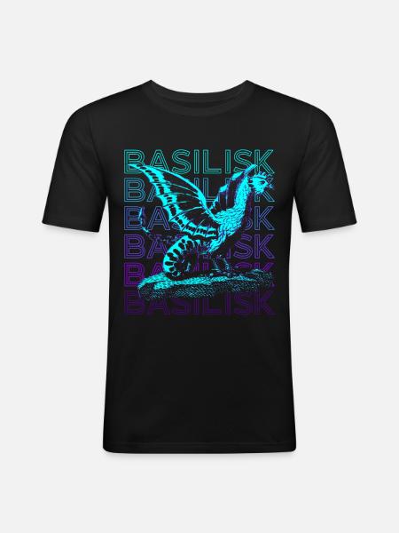 Basilisk Retro Gift - Men's Slim Fit T-Shirt - black