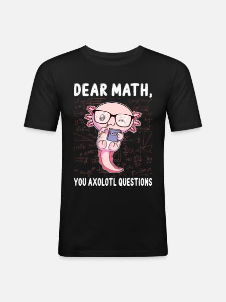 Funny Math Axolotl Math Gift - Men's Slim Fit T-Shirt - black
