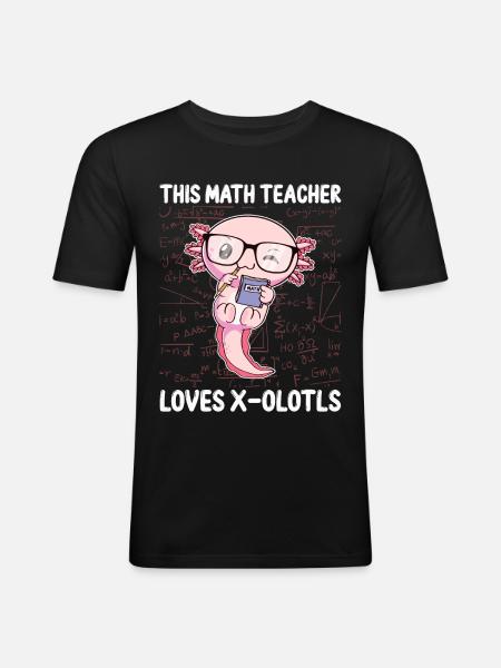 Funny Math Axolotl Gift - Men's Slim Fit T-Shirt - black