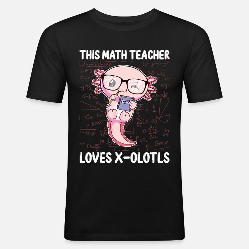 Funny Math Axolotl Gift - Men's Slim Fit T-Shirt - black
