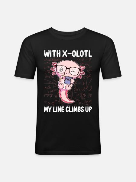 Funny Math Kawaii Axolotl Gift - Men's Slim Fit T-Shirt - black