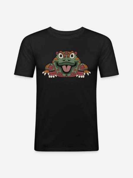 Aztec Frog Maya Inca Toltecs - Men's Slim Fit T-Shirt - black