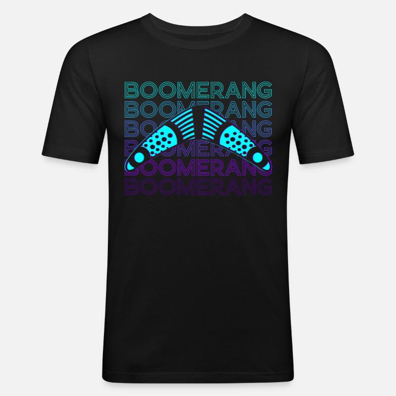 Bumerang Retro Geschenk - Männer Slim Fit T-Shirt - Schwarz