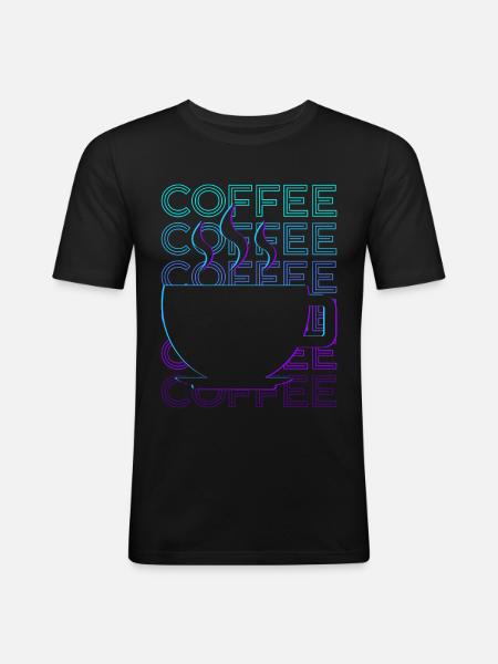 Coffee Retro Gift - Men's Slim Fit T-Shirt - black