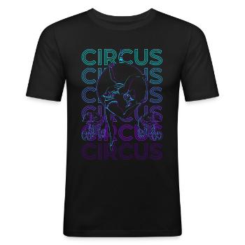 Zirkus Retro Geschenk - Männer Slim Fit T-Shirt - Schwarz - Vorne - Nik (191cm)