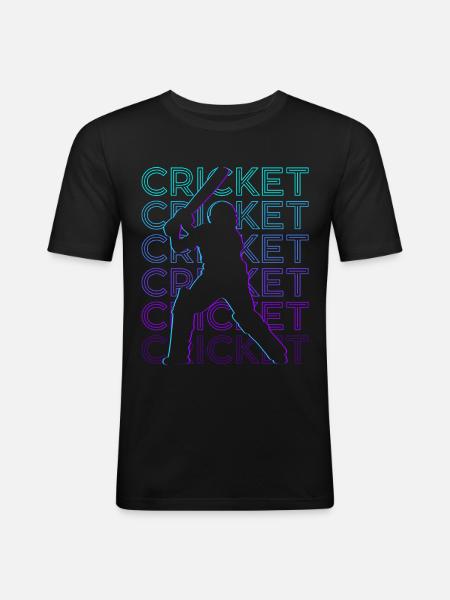 Cricket CricketEr Retro Gift - Men's Slim Fit T-Shirt - black