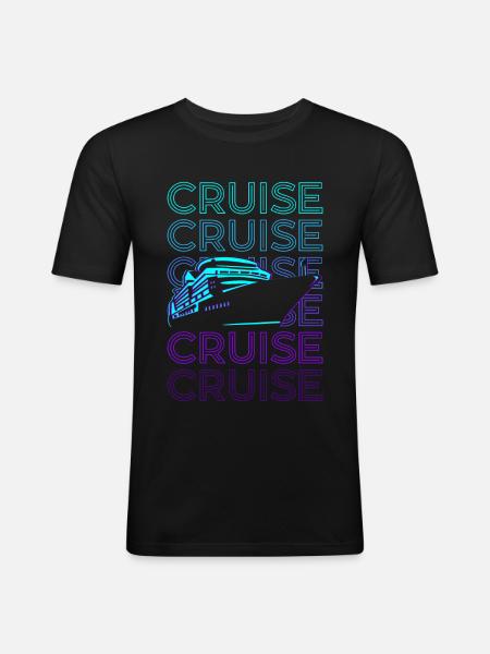 Cruise Ship Retro Gift - Men's Slim Fit T-Shirt - black