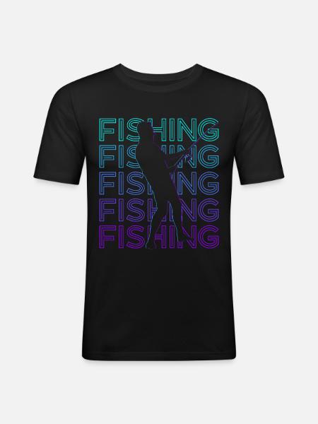 Fishing Fisherman Retro Gift - Men's Slim Fit T-Shirt - black