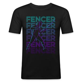 Fencing Fencing Retro Gift - Men's Slim Fit T-Shirt - black - Front - Nik (191cm)