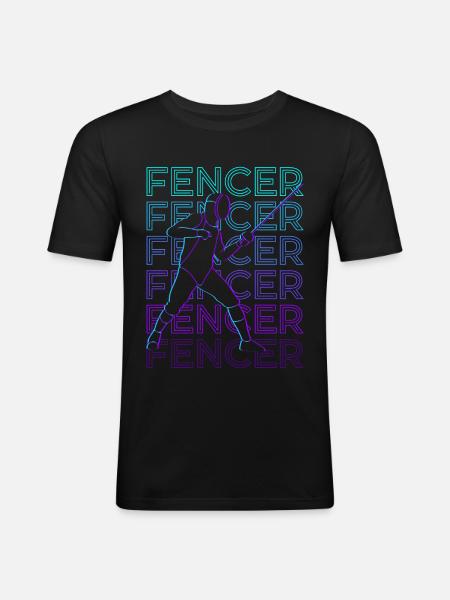 Fencing Fencing Retro Gift - Men's Slim Fit T-Shirt - black