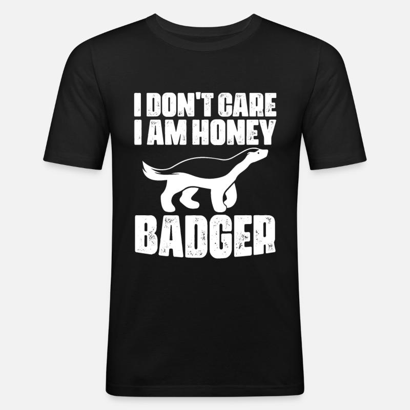 Lustiger Honigdachs - Männer Slim Fit T-Shirt - Schwarz