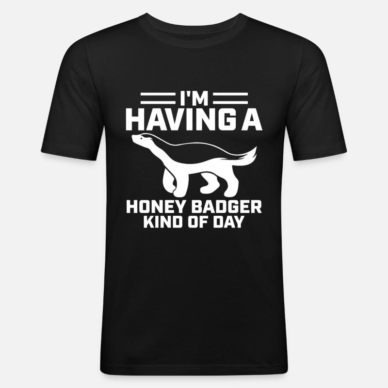 Lustiger Honigdachs - Männer Slim Fit T-Shirt - Schwarz