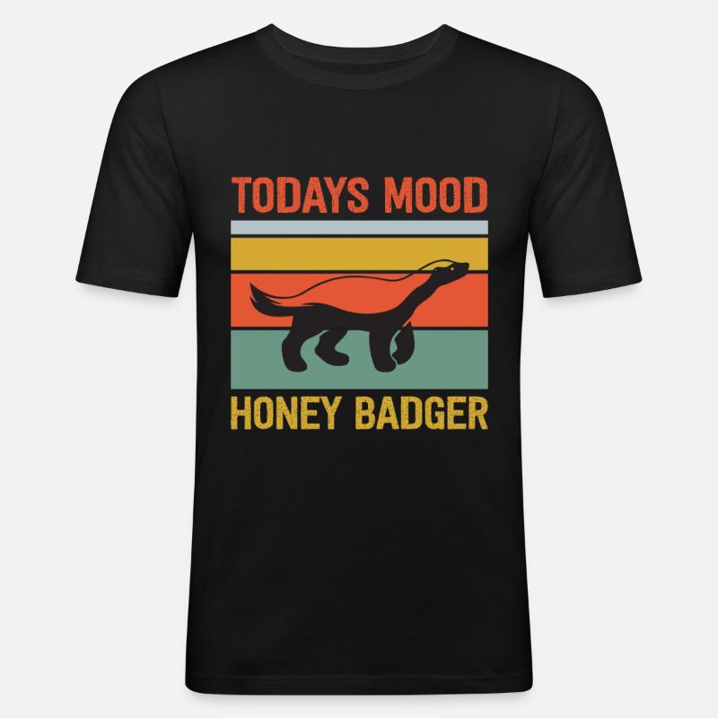 Lustiger Honigdachs - Männer Slim Fit T-Shirt - Schwarz