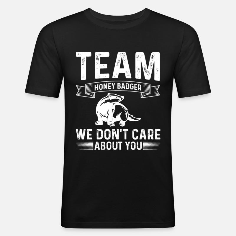Lustiger Honigdachs - Männer Slim Fit T-Shirt - Schwarz