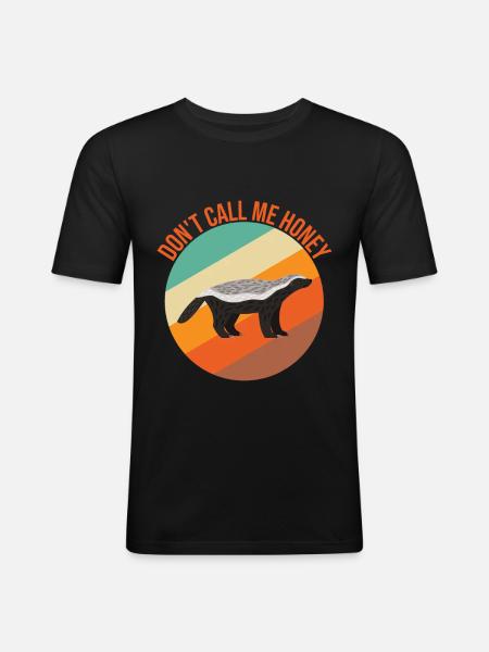 Funny honey badger - Men's Slim Fit T-Shirt - black