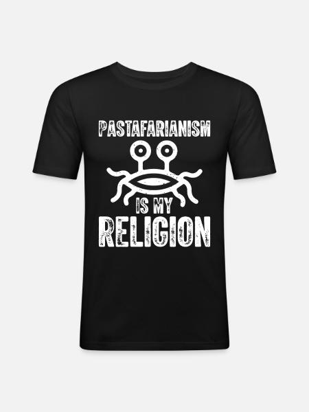 Flying Spaghetti Monster FSM - Men's Slim Fit T-Shirt - black