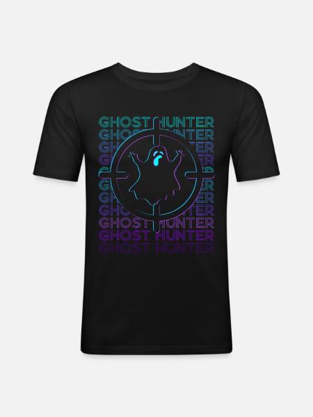 Ghost Hunter Ghost Hunt Retro - Men's Slim Fit T-Shirt - black