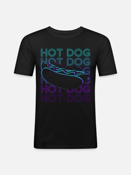 Hot Dog Retro - Men's Slim Fit T-Shirt - black