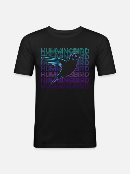 Colibri Rétro - T-shirt près du corps Homme - noir