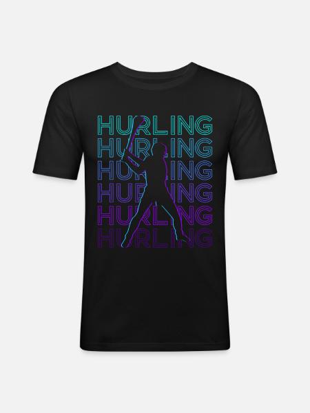 Hurling Player Retro - Men's Slim Fit T-Shirt - black