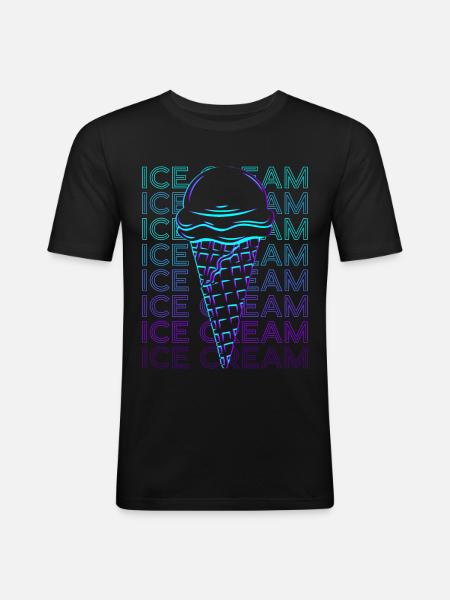 Ice Cream Retro - Men's Slim Fit T-Shirt - black