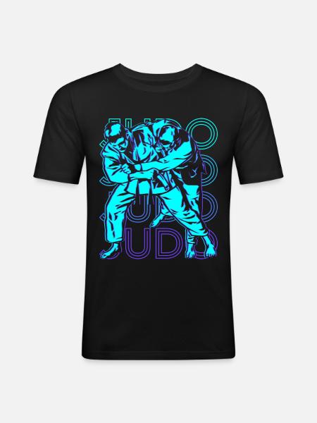 Judo Retro - Men's Slim Fit T-Shirt - black