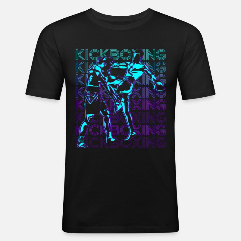 Kickboxing Retro Kickboxer - Men's Slim Fit T-Shirt - black