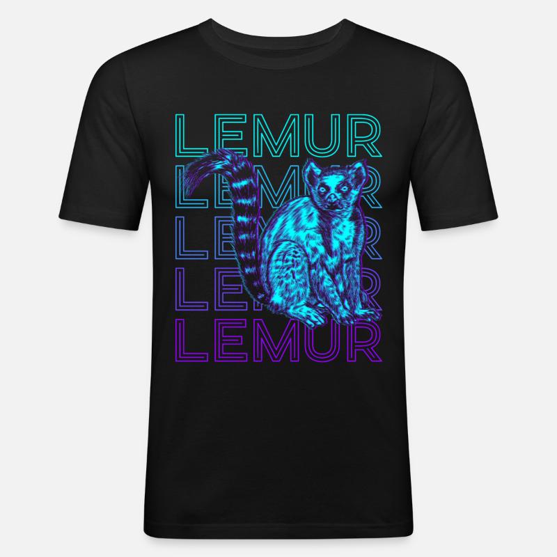 Lemur Retro - Men's Slim Fit T-Shirt - black