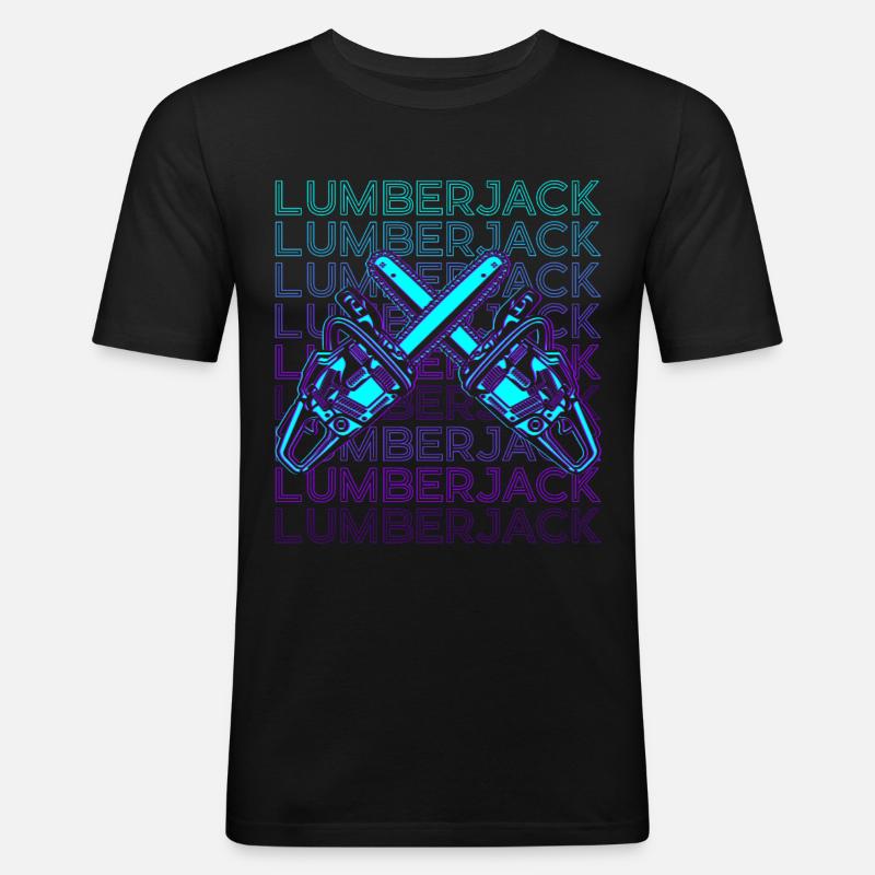 Bûcheron Bûcheron Rétro - T-shirt près du corps Homme - noir