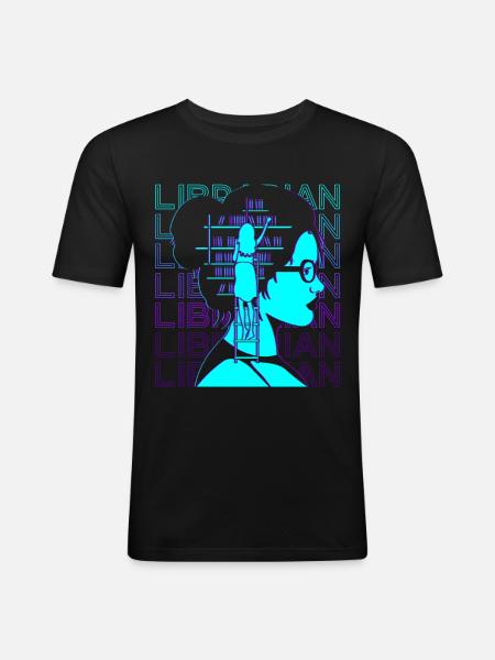 Librarian Retro - Men's Slim Fit T-Shirt - black