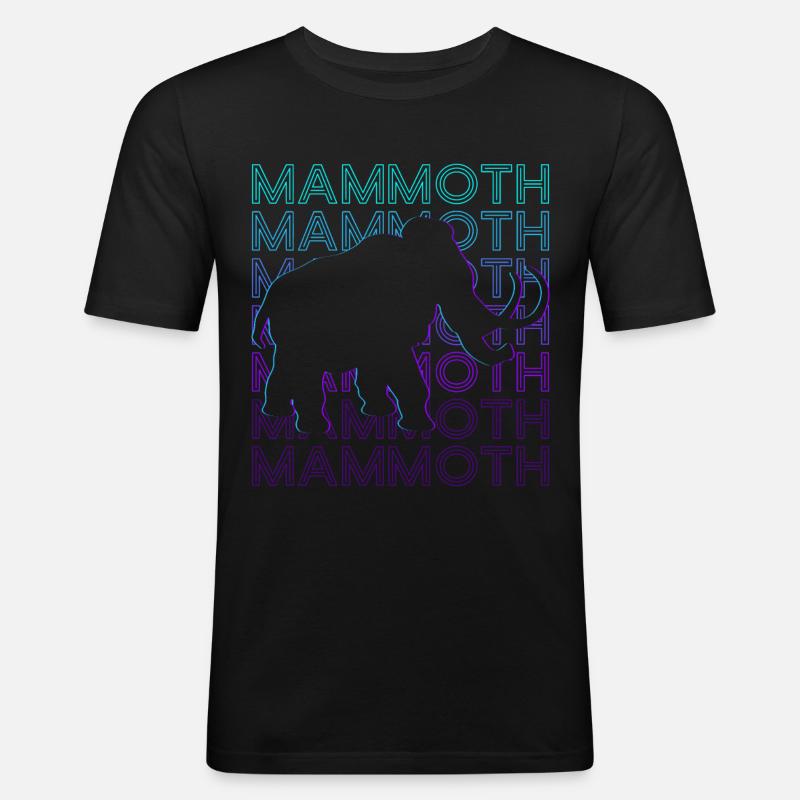 Mammut Elefant Retro - Männer Slim Fit T-Shirt - Schwarz