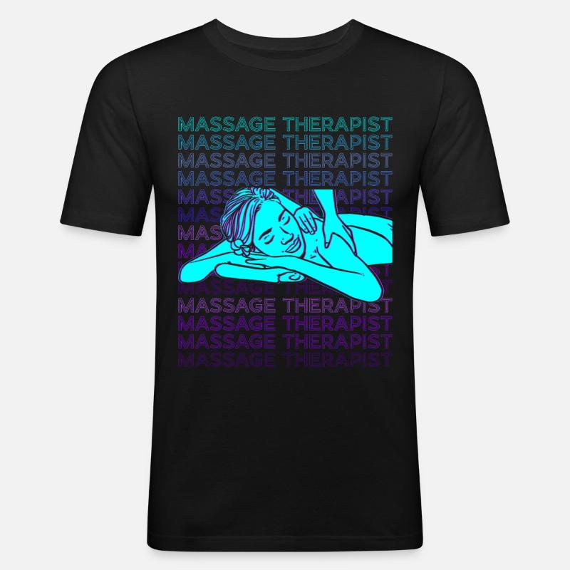 Massagetherapeutin Massagetherapie Masseurin Retro - Männer Slim Fit T-Shirt - Schwarz