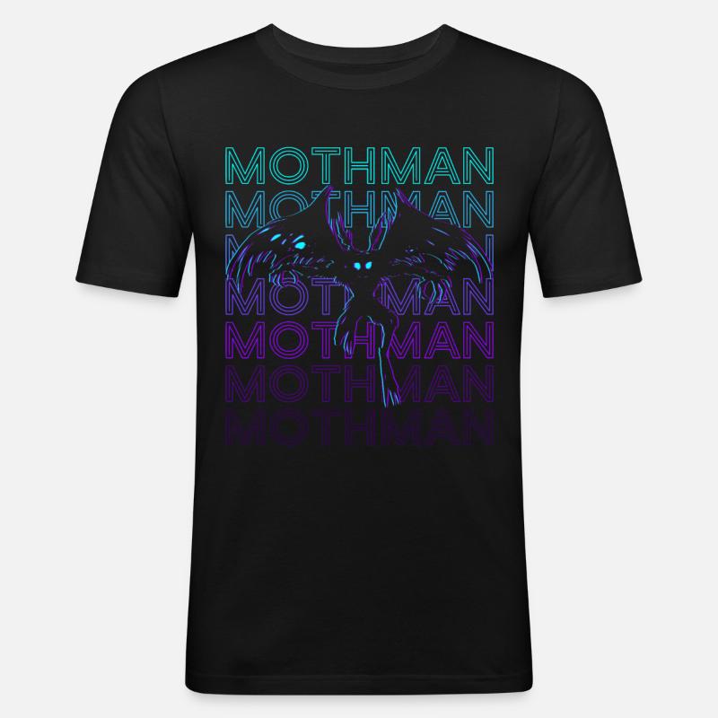 Mothman Krypto Kryptozoologie Retro - Männer Slim Fit T-Shirt - Schwarz
