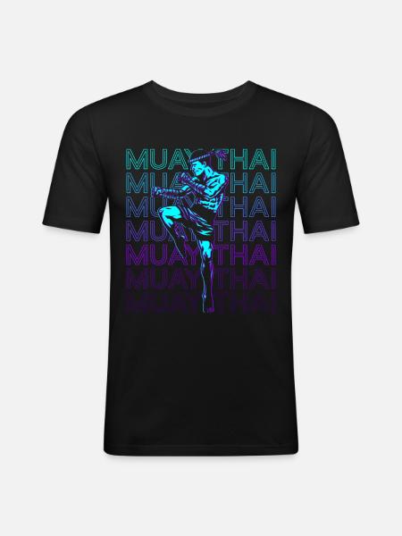 Muay Thai Retro - Men's Slim Fit T-Shirt - black